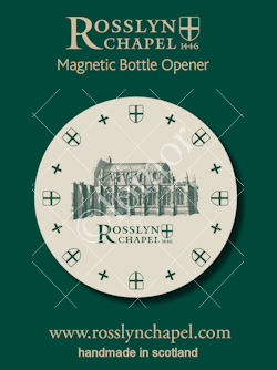 Bespoke magnetic bottle opener for Rosslyn Chapel